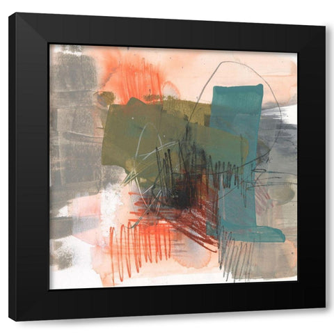 Central Fuse II Black Modern Wood Framed Art Print with Double Matting by Goldberger, Jennifer