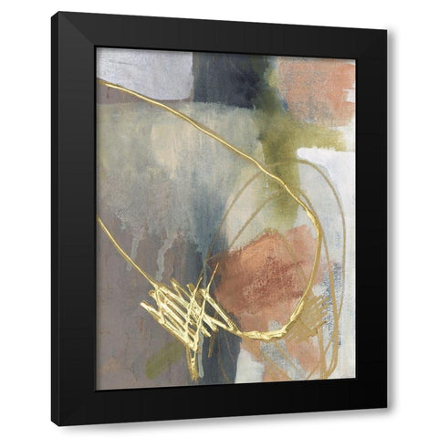 Burnished Loops II Black Modern Wood Framed Art Print with Double Matting by Goldberger, Jennifer