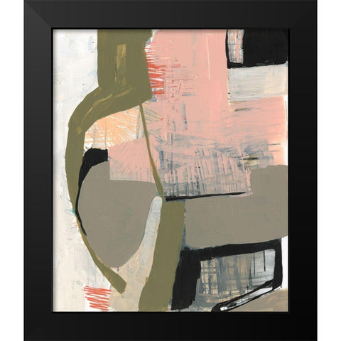 Scribbles and Shapes I Black Modern Wood Framed Art Print by Goldberger, Jennifer