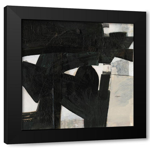 Deconstructed Ebony III Black Modern Wood Framed Art Print with Double Matting by Goldberger, Jennifer