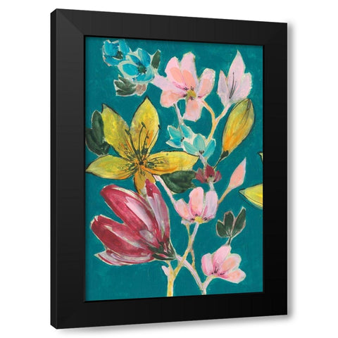 Tropic Bouquet I Black Modern Wood Framed Art Print with Double Matting by Goldberger, Jennifer