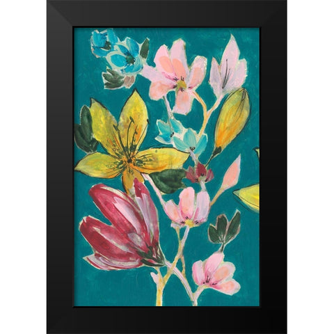 Tropic Bouquet I Black Modern Wood Framed Art Print by Goldberger, Jennifer