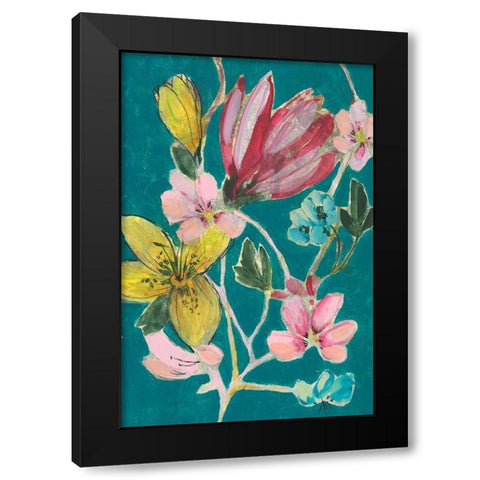 Tropic Bouquet II Black Modern Wood Framed Art Print with Double Matting by Goldberger, Jennifer