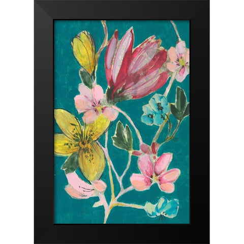 Tropic Bouquet II Black Modern Wood Framed Art Print by Goldberger, Jennifer