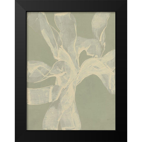 White Ribbon on Celadon II Black Modern Wood Framed Art Print by Goldberger, Jennifer