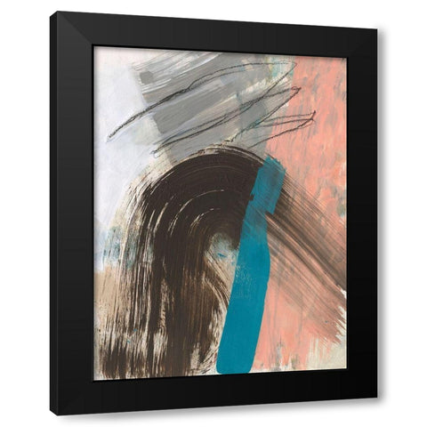 Swiped II Black Modern Wood Framed Art Print with Double Matting by Goldberger, Jennifer