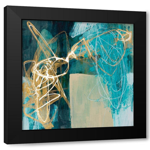 Blue Spectrum I Black Modern Wood Framed Art Print with Double Matting by Goldberger, Jennifer