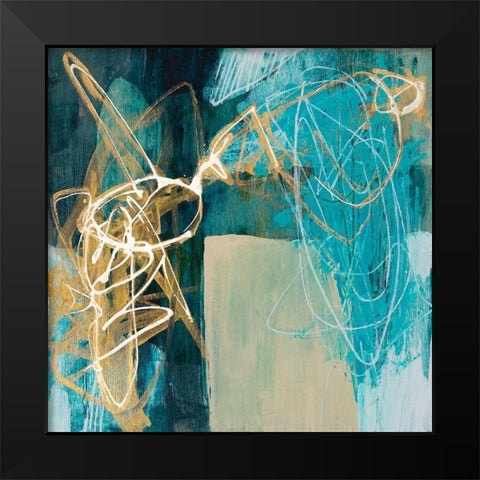 Blue Spectrum I Black Modern Wood Framed Art Print by Goldberger, Jennifer