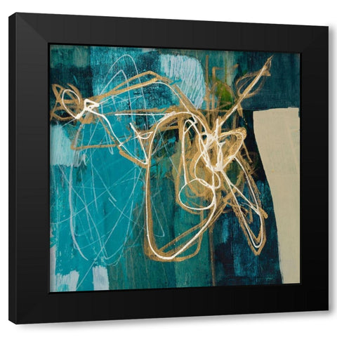 Blue Spectrum II Black Modern Wood Framed Art Print with Double Matting by Goldberger, Jennifer