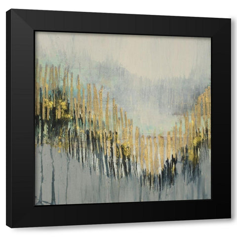 Gilded Striations I Black Modern Wood Framed Art Print with Double Matting by Goldberger, Jennifer