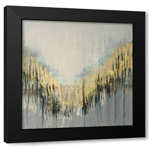 Gilded Striations II Black Modern Wood Framed Art Print with Double Matting by Goldberger, Jennifer