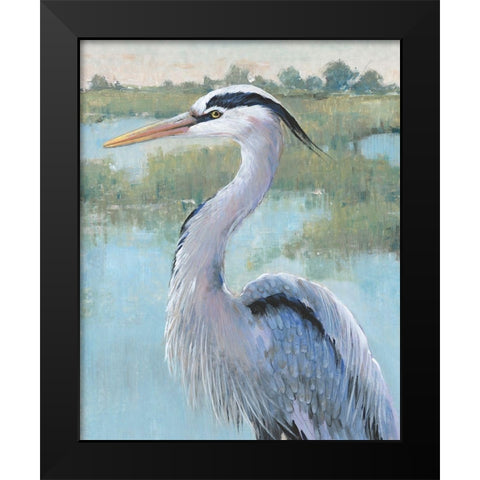 Blue Heron Portrait I Black Modern Wood Framed Art Print by OToole, Tim