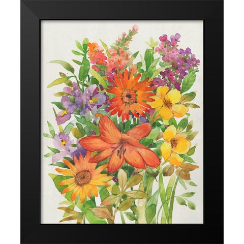 Floral Mix I Black Modern Wood Framed Art Print by OToole, Tim