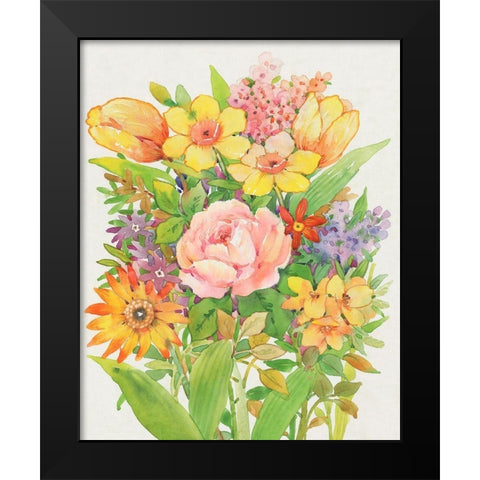 Floral Mix II Black Modern Wood Framed Art Print by OToole, Tim