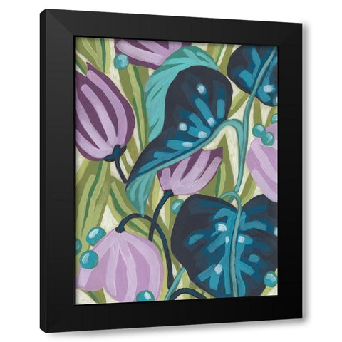 Tropical Jewels II Black Modern Wood Framed Art Print by Vess, June Erica