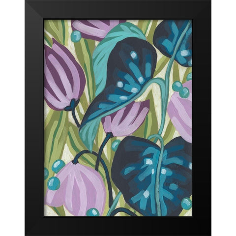 Tropical Jewels II Black Modern Wood Framed Art Print by Vess, June Erica