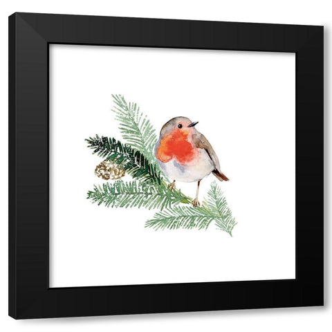 Winter Visitor I Black Modern Wood Framed Art Print with Double Matting by Barnes, Victoria