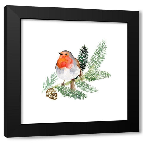 Winter Visitor II Black Modern Wood Framed Art Print with Double Matting by Barnes, Victoria