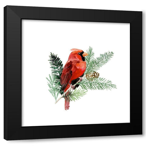 Winter Visitor III Black Modern Wood Framed Art Print with Double Matting by Barnes, Victoria