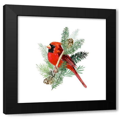 Winter Visitor IV Black Modern Wood Framed Art Print by Barnes, Victoria