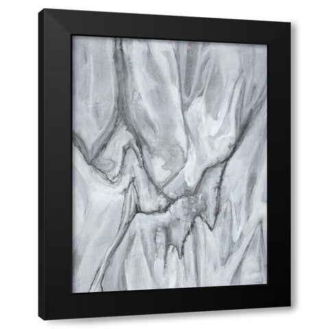 Marbled White I Black Modern Wood Framed Art Print with Double Matting by Goldberger, Jennifer