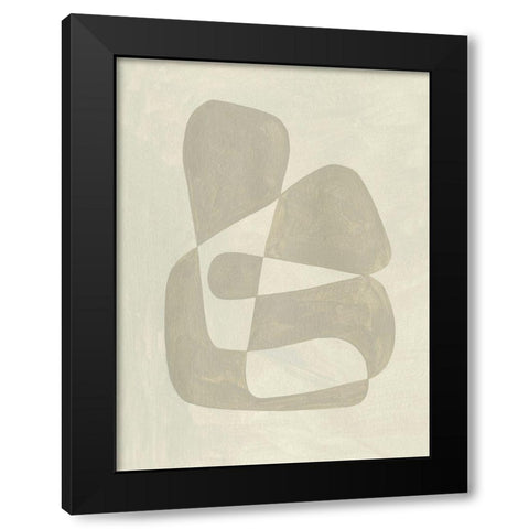 Soft Shape II Black Modern Wood Framed Art Print with Double Matting by Caroline, Emma