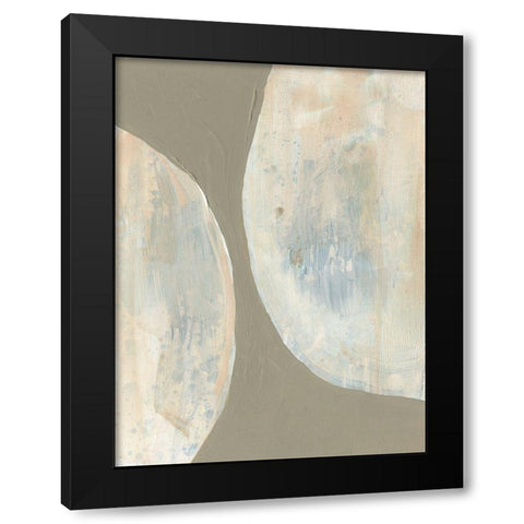 Split Orbs II Black Modern Wood Framed Art Print with Double Matting by Goldberger, Jennifer