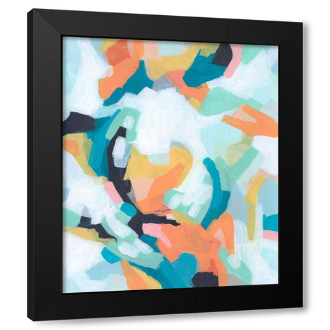 Sorbet Swirl II Black Modern Wood Framed Art Print with Double Matting by Vess, June Erica