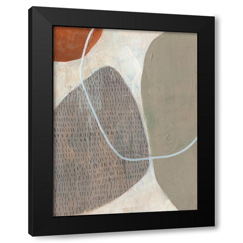 Marked Stones I Black Modern Wood Framed Art Print by Goldberger, Jennifer