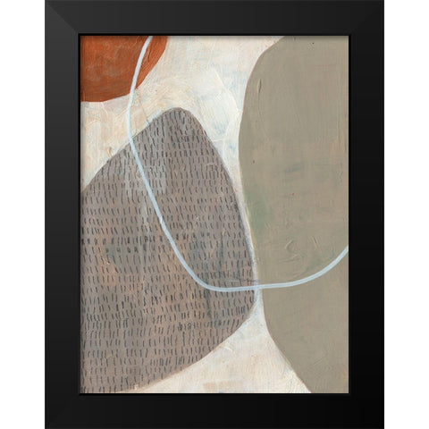 Marked Stones I Black Modern Wood Framed Art Print by Goldberger, Jennifer