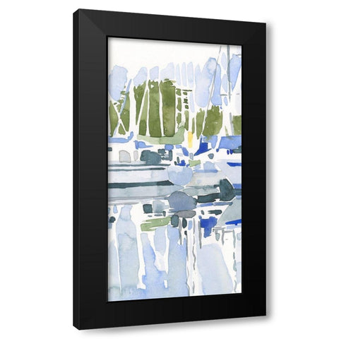 Sailboat Reflections I Black Modern Wood Framed Art Print with Double Matting by Caroline, Emma