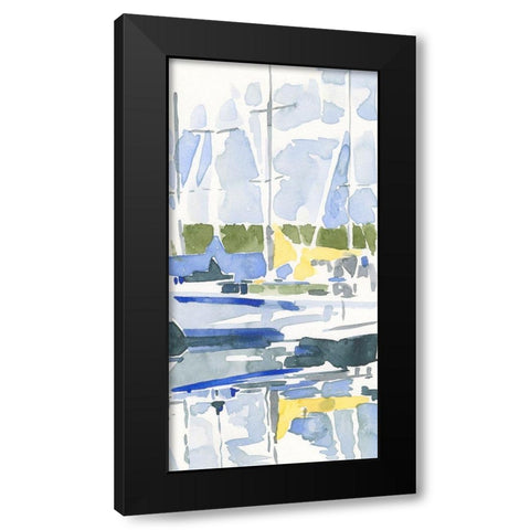 Sailboat Reflections II Black Modern Wood Framed Art Print with Double Matting by Caroline, Emma