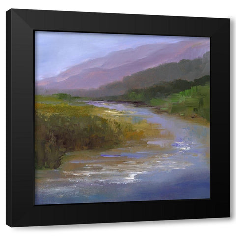 Mountain River I Black Modern Wood Framed Art Print with Double Matting by Finch, Sheila