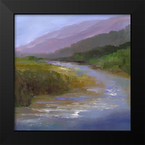 Mountain River I Black Modern Wood Framed Art Print by Finch, Sheila