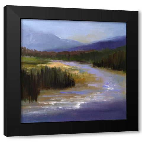 Mountain River II Black Modern Wood Framed Art Print by Finch, Sheila