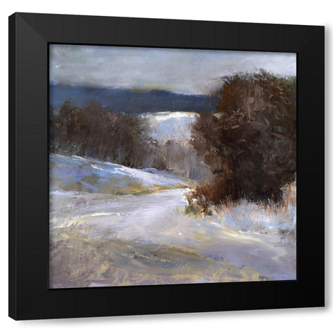 Down Slope Black Modern Wood Framed Art Print by Finch, Sheila