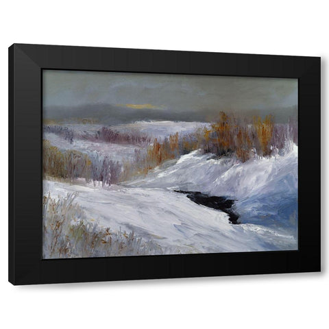 Fresh Snow Black Modern Wood Framed Art Print by Finch, Sheila