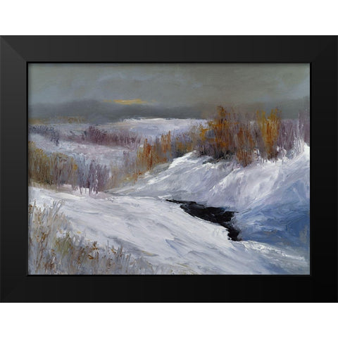 Fresh Snow Black Modern Wood Framed Art Print by Finch, Sheila