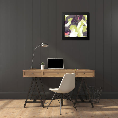 Martini Swirl V Black Modern Wood Framed Art Print by Vess, June Erica