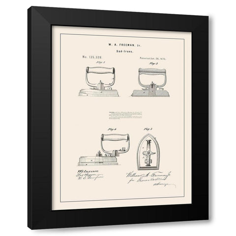 Laundry Patent I Black Modern Wood Framed Art Print with Double Matting by Barnes, Victoria