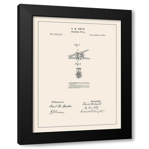 Laundry Patent II Black Modern Wood Framed Art Print with Double Matting by Barnes, Victoria