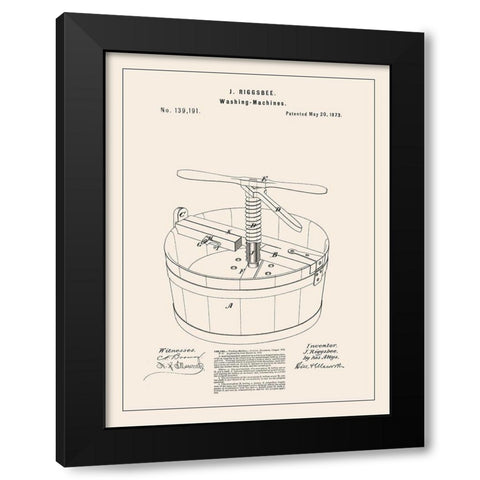 Laundry Patent III Black Modern Wood Framed Art Print by Barnes, Victoria