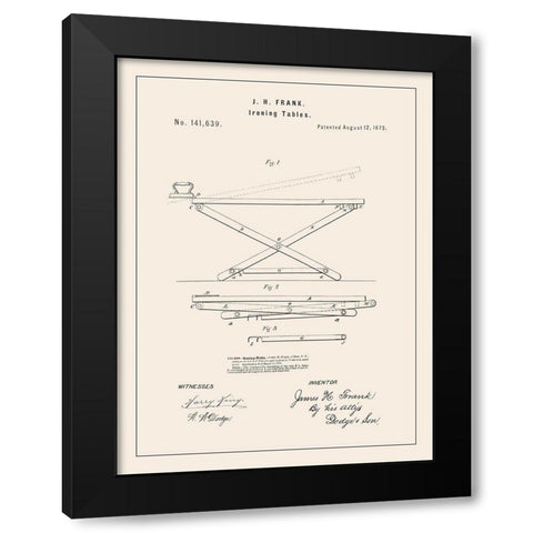 Laundry Patent IV Black Modern Wood Framed Art Print with Double Matting by Barnes, Victoria