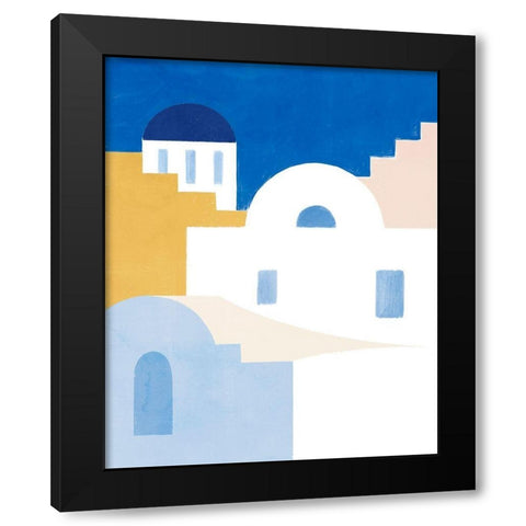 Simple Santorini II Black Modern Wood Framed Art Print with Double Matting by Barnes, Victoria