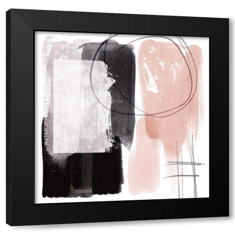 Coexistence I Black Modern Wood Framed Art Print with Double Matting by Wang, Melissa