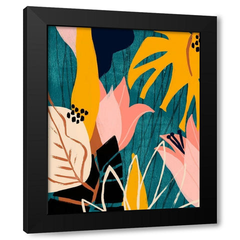 Lily Lagoon I Black Modern Wood Framed Art Print by Vess, June Erica
