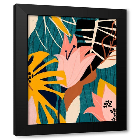 Lily Lagoon II Black Modern Wood Framed Art Print by Vess, June Erica