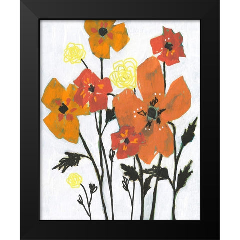 Hot Flowers II Black Modern Wood Framed Art Print by Goldberger, Jennifer