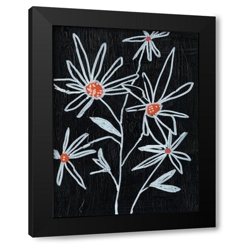 Flower Doodle I Black Modern Wood Framed Art Print with Double Matting by Goldberger, Jennifer