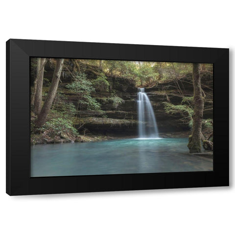 Crystal Blue Black Modern Wood Framed Art Print with Double Matting by Head, Danny